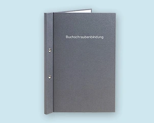 Hardcover-Buch mit Buchschrauben-Bindung – flexible Schraubbindung für austauschbare Seiten und individuell konfigurierbare Buchinhalte