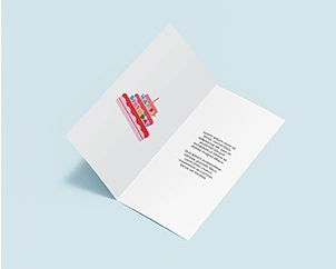 Geöffnete Klappkarte in DinLang