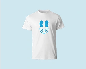 Weißes T-Shirt mit Smiley-Aufdruck